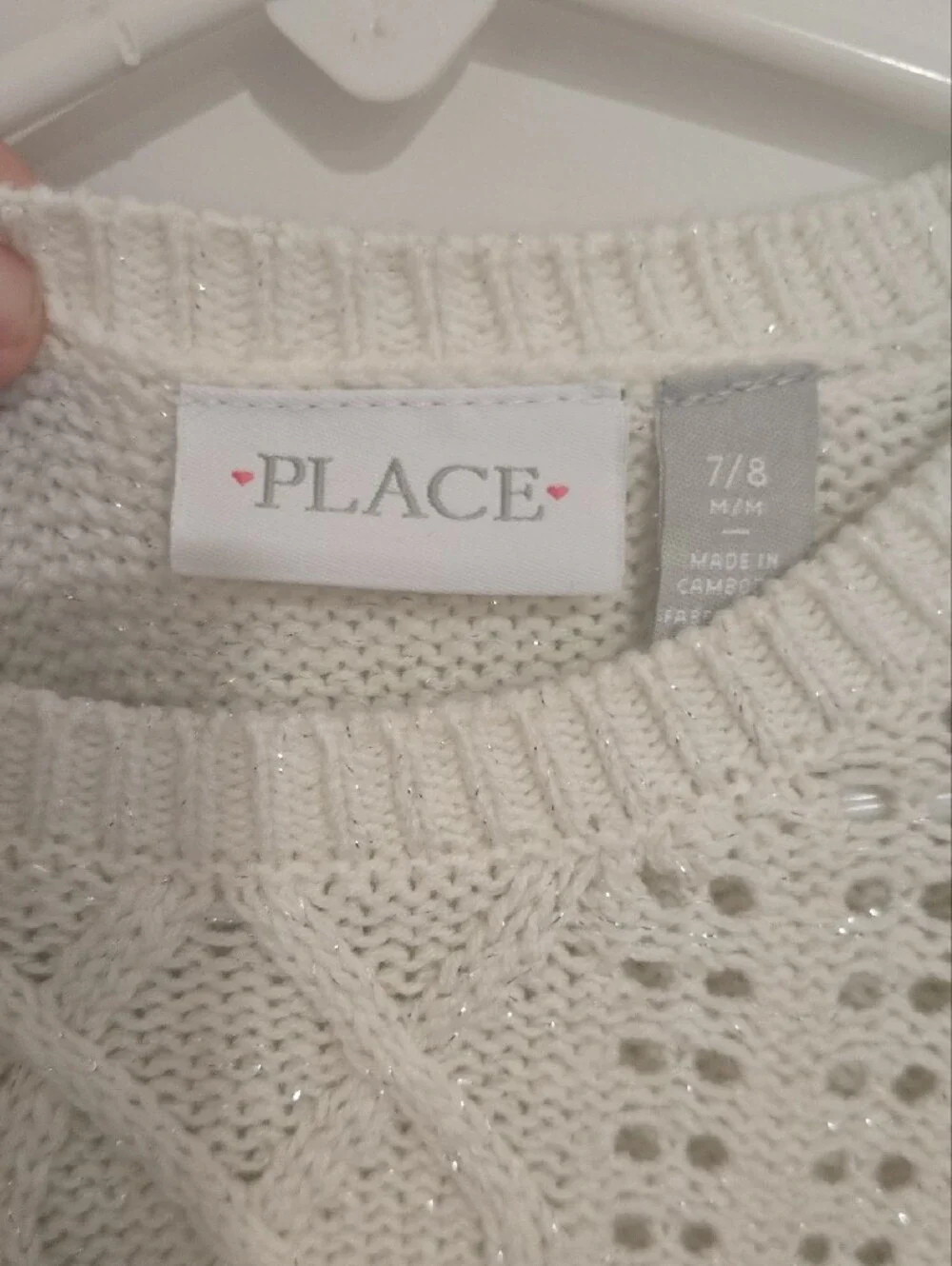 Kid's Cream Ruffle Cable Knit  Sweater Chrildrens Place